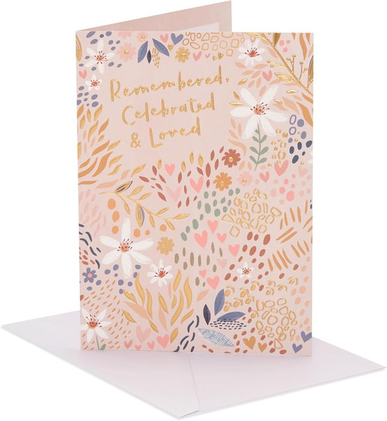 Celebrated & Loved Design Sympathy Card