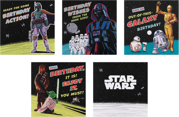 Star Wars Design Multipack Pack of 10, 5 Designs Birthday Cards