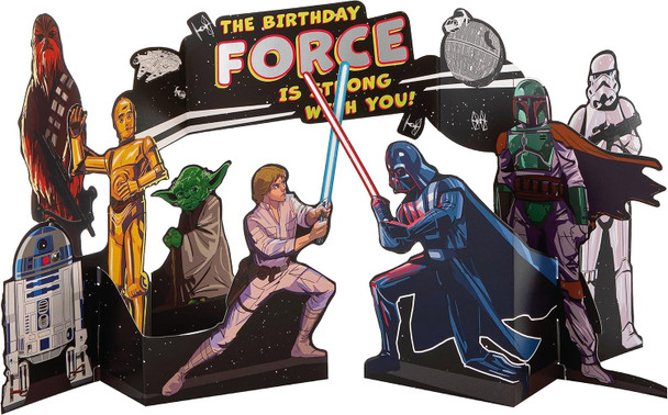Luke Skywalker & Darth Vader 3D & Pop Up Star Wars Design Birthday Card