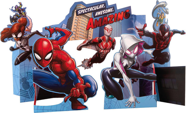 3D Marvel Spider Man Design Kids Birthday Card