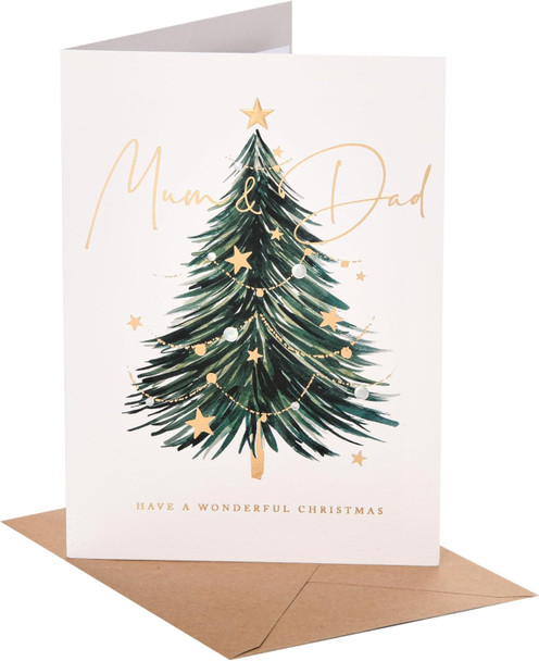 Xmas Tree Mum & Dad Christmas Card