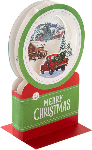 3D Pop-Up Musical Winter Journey Snowglobe Design Christmas Card