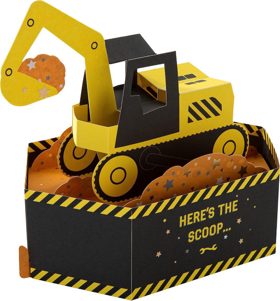 3D Pop-Up Digger Design Kids Birthday Card