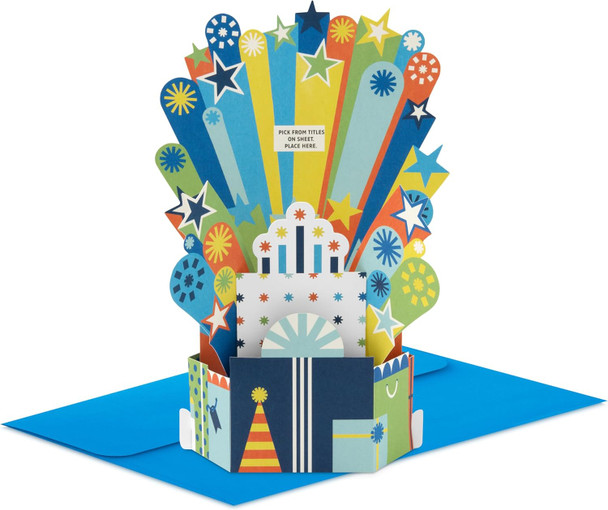 Paper Wonder Stars Design Customizable Pop Up Birthday Card for Him Paper Wonder Stars Design Customizable Pop Up Birthday Card for Him