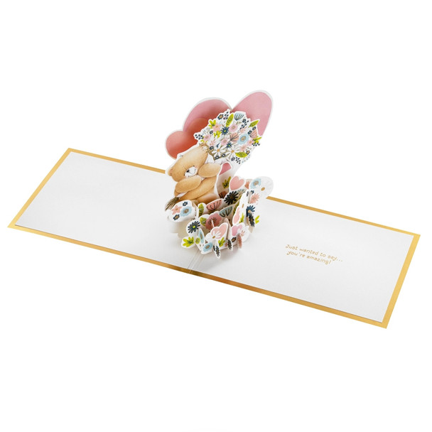 Forever Friends Heart & Flowers Design 3D & Pop Up Card Birthday Anniversary Mother's Day Forever Friends Heart & Flowers Design 3D & Pop Up Card Birthday Anniversary Mother's Day