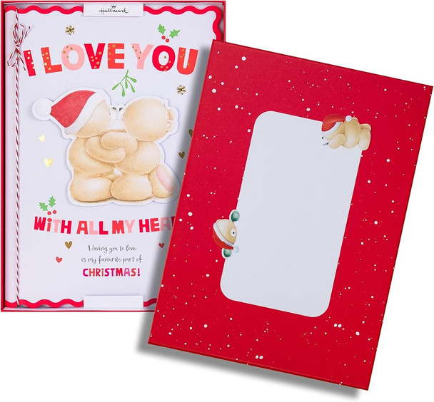Forever Friends Mistletoe Kiss Design Luxury Boxed One I Love Christmas Card