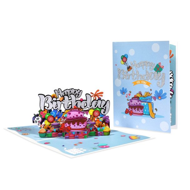 Multicolor Panda 3D Pop Up Birthday Card