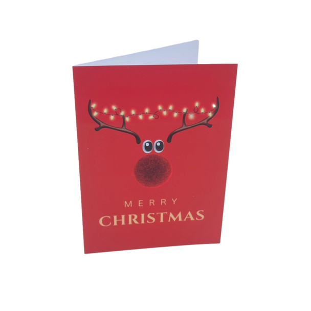Pack of 20 Reindeer Small Blank Christmas Cards with Envelopes