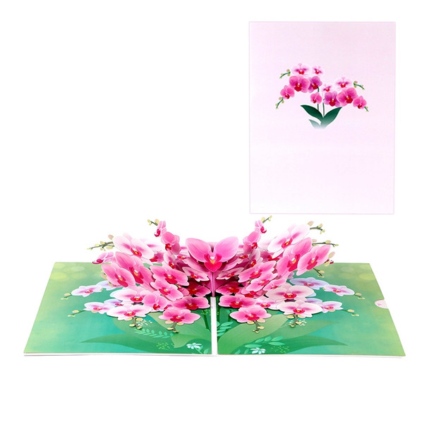 Orchid Elegance Floral 3D Pop Up Greeting Card - Mother's Day Anniversary Birthday