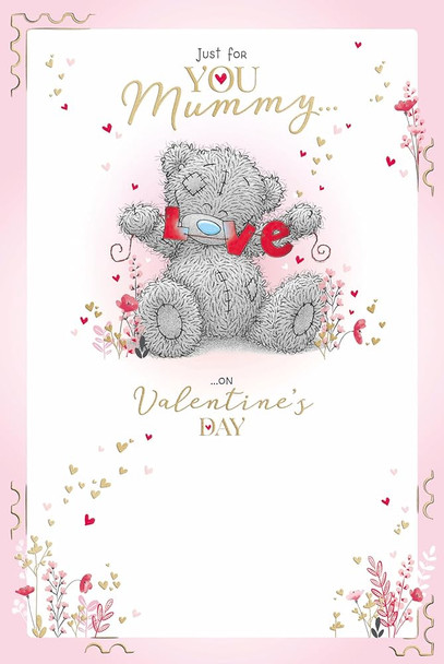 Bear Sat With Love Bunting Mummy Valentine's Day Card