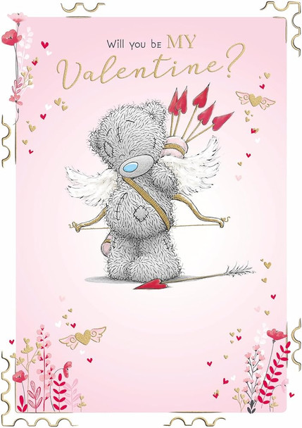 Bear Dressed As Cupid Open Valentine's Day Card