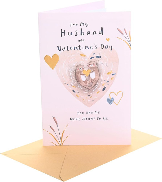 Otters Design Husband Valentine's Day Card