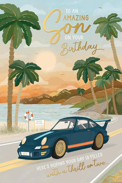Sports Car Design Amazing Son Birthday Card