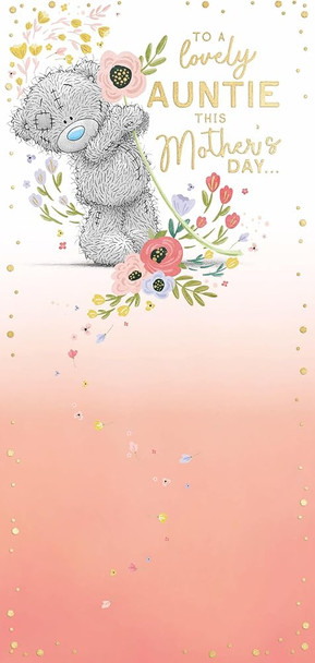 Bear With Flower in Paws Lovely Auntie Mother's Day Card