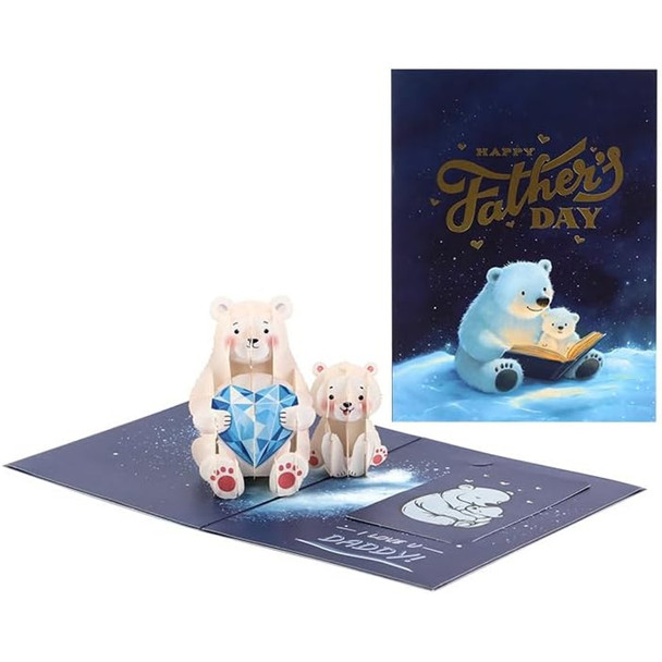 I Love You Daddy Polar Bear 3D Pop Up Father's Day Card