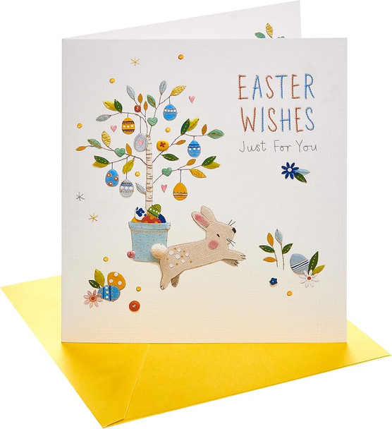 Button Box Bunny Design Just For You Easter Card