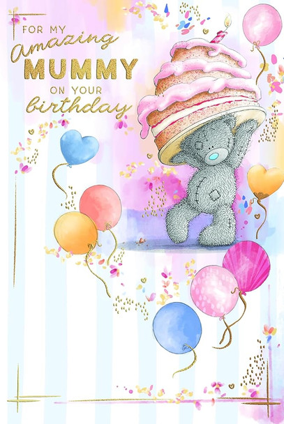 Bear Balancing Cake Amazing Mummy Birthday Card