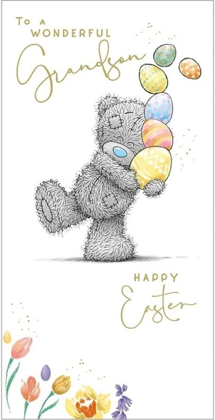 Bear With Eggs Grandson Easter Money Wallet Card