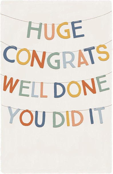 Bunting Lettering Design Congratulations Card