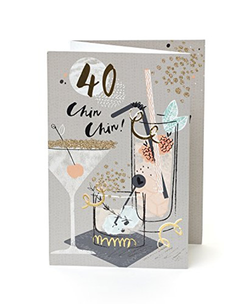 40 Chin Chin Birthday 'Celebrate & Enjoy!' Age 40th New Card