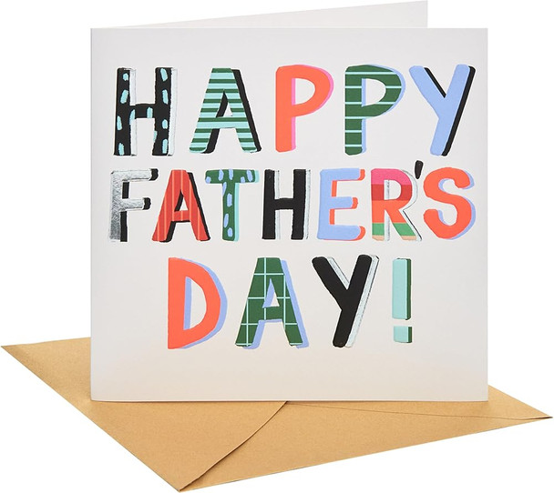Colourful Vibrant Lettering Father's Day Card