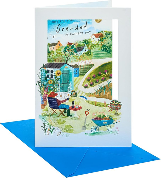 3D Garden Scene Design for Grandad Father's Day Card