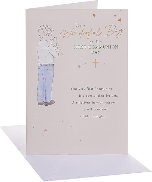 Boy Clothes Design Communion Congratulations Card