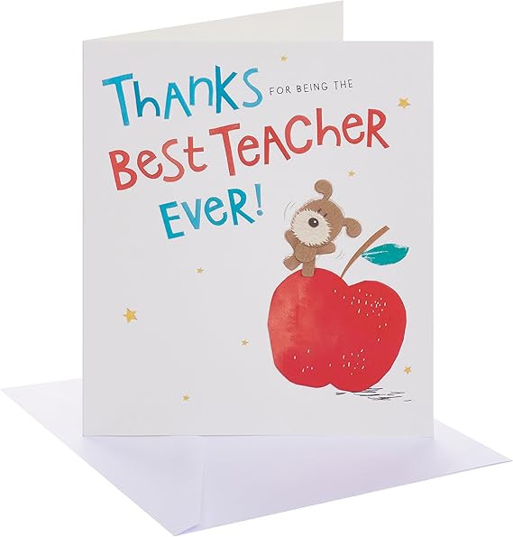 Woof Apple Design Best Teacher Thank You Appreciation Card