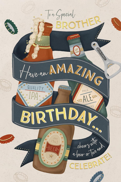Bottles Of Beer Design Special Brother Birthday Card