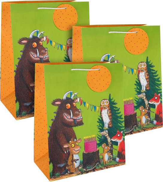 The Gruffalo Design Pack of 3 Large Gift Bag For Birthday, Christmas