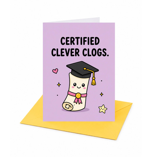 Certified Clever Clogs Graduation Congratulations Card