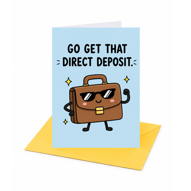 Go Get That Direct Deposit New Job Congratulations Card