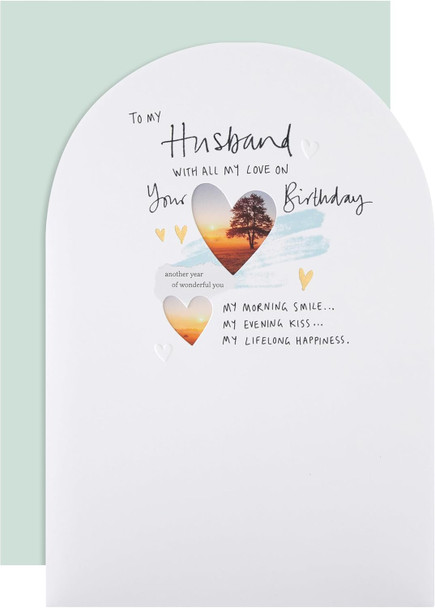 Heart Design Heartfelt Verse Husband Birthday Card