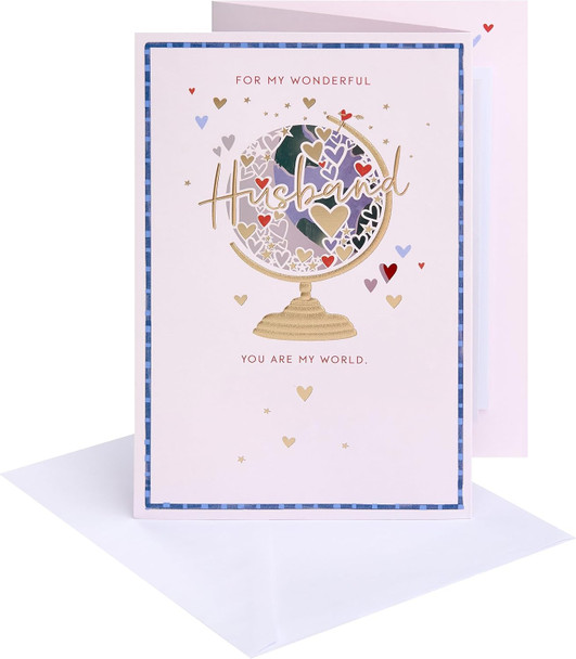 Globe Design Husband Birthday Card