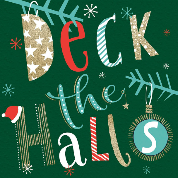 Pack of 8 Deck The Halls In Aid of Mind Charity Christmas Cards