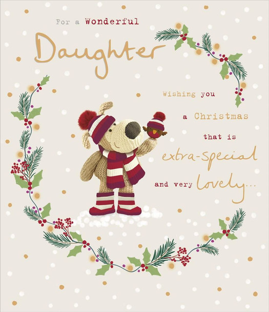 Boofle with Robin Daughter Christmas Card
