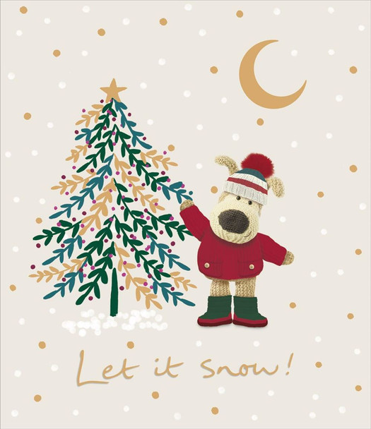 Boofle Next To Xmas Tree Christmas Card