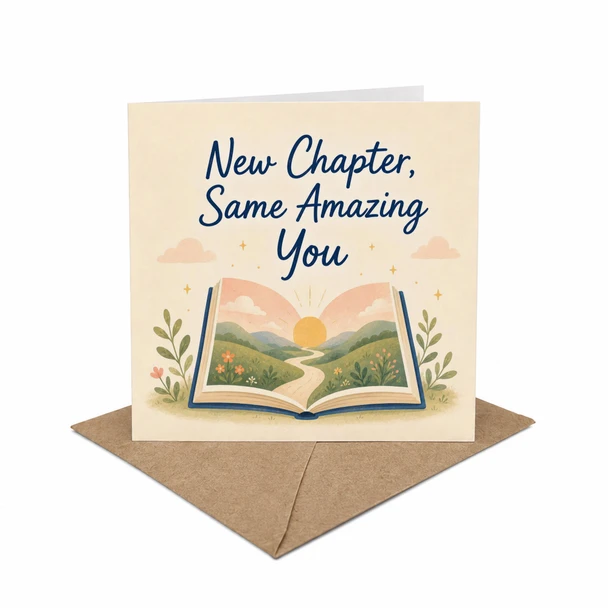 New Chapter Same Amazing You Encouragement Card New Beginnings Graduation