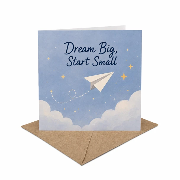 Dream Big Start Small Encouragement Card New Beginnings, Goal Setting