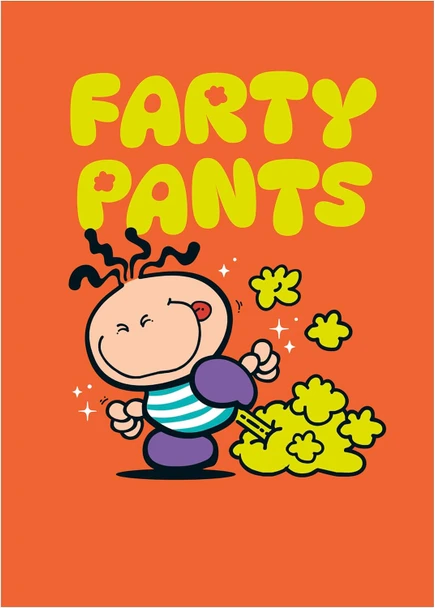 Farty Pants Design Humour Blank Greeting Card for All Occasions