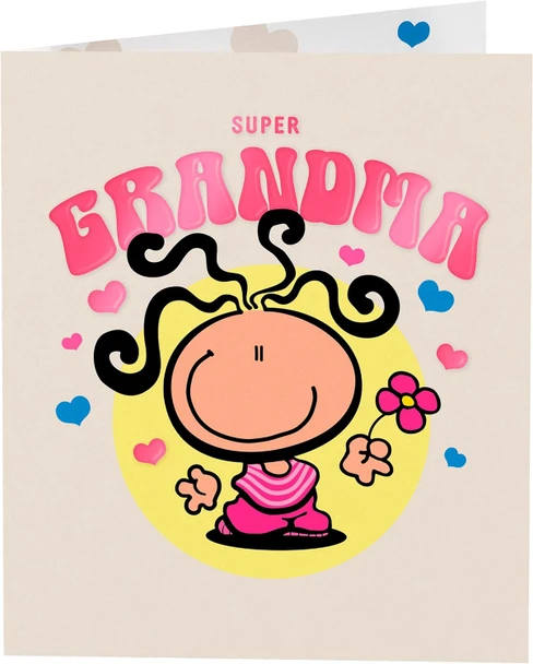 Woman With Flower Design Grandma Birthday Card