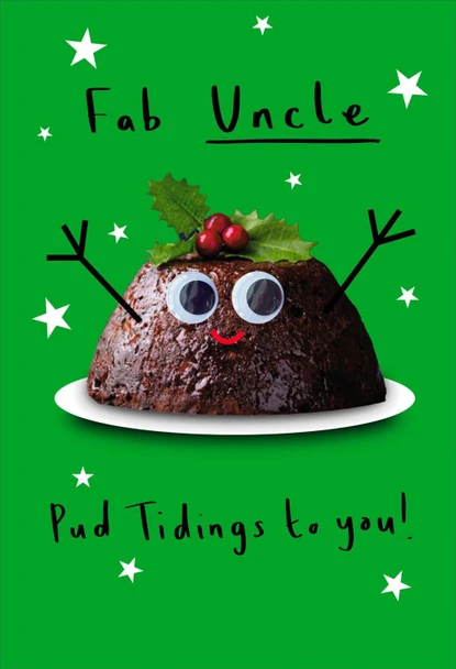 Fab Pud Tidings to You Uncle Christmas Card