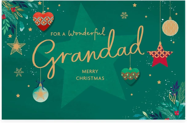 Baubles Design Grandad Christmas Card