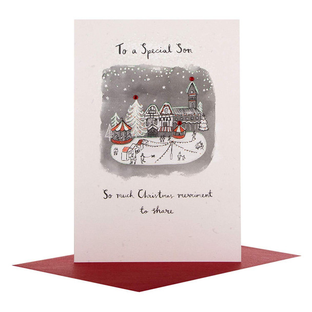 Hallmark Special Son Small Christmas Card 'Merriment'