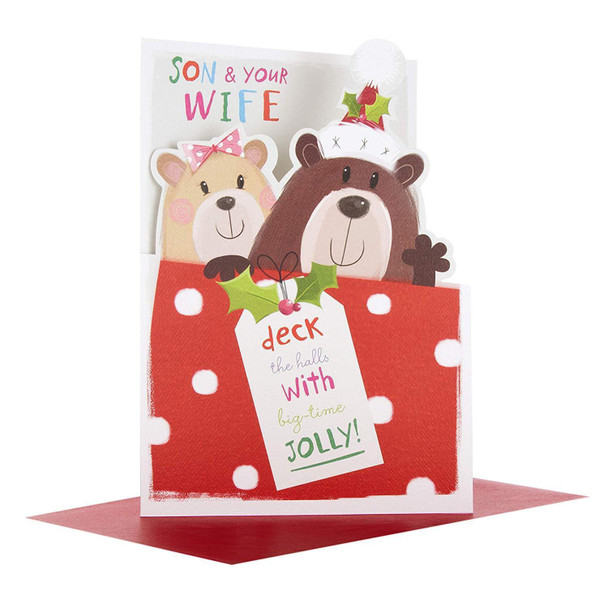 Hallmark Son and Wife Medium Christmas Card 'Festive Fun'