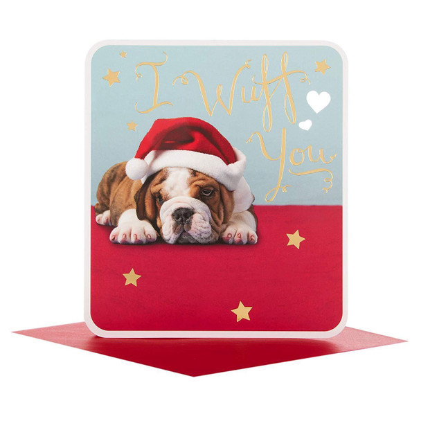 One I Love Hallmark Medium Christmas Card 'Wuff You'