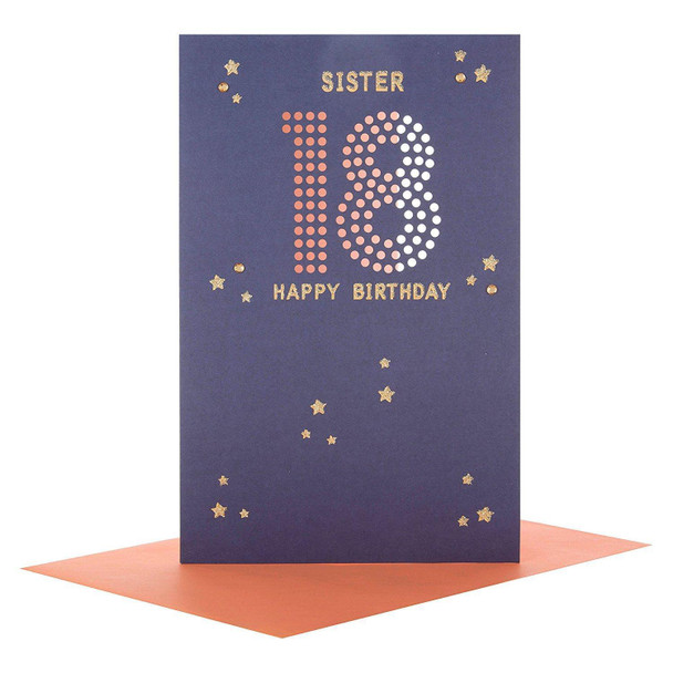 Hallmark Sister 18th Birthday Card 'Congratulations' Medium
