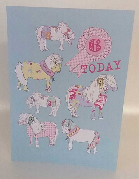 6th Birthday Age 6 Today Cute Pony New Greetings Card