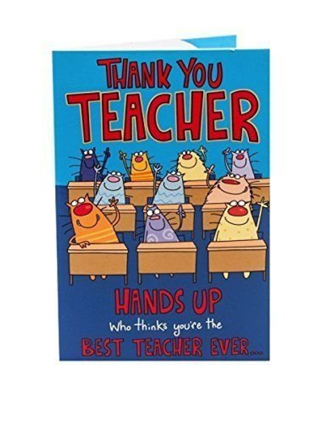 Hands Up Thank You Teacher Pop Up Card 