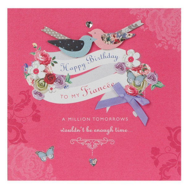 Hallmark Birthday Card For Fiancee 'A Million Tomorrows' Medium Square